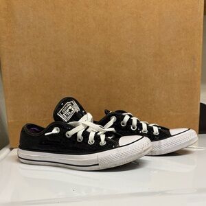 Converse Black Low-Top Sneakers with White Accents
